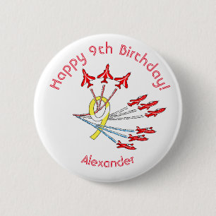 Red Jet Planes - 9th Birthday Badge