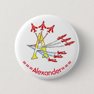 Red Jet Planes A Initial Badge