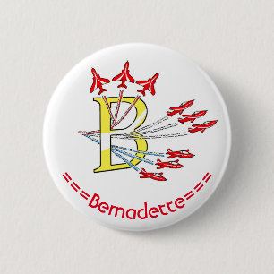 Red Jet Planes B Initial Badge