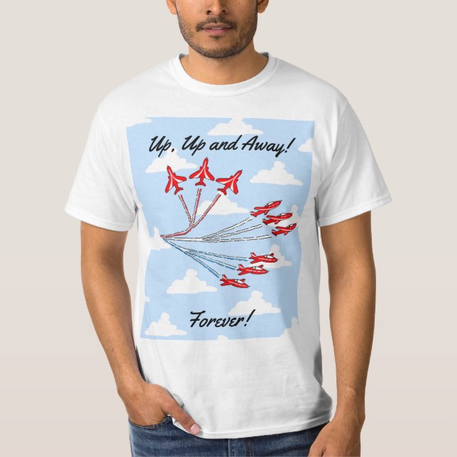 Red Jet Planes Blue Sky T-shirt (Front)