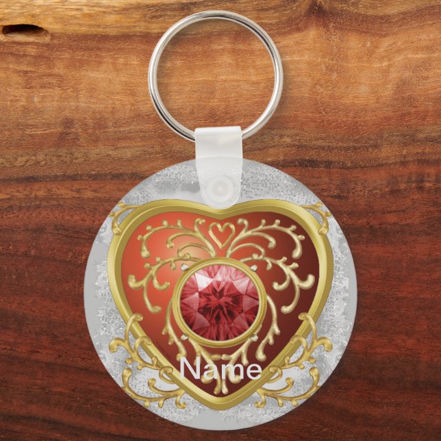 Red Jewel Fairy Heart  fairy keychain  (Front)