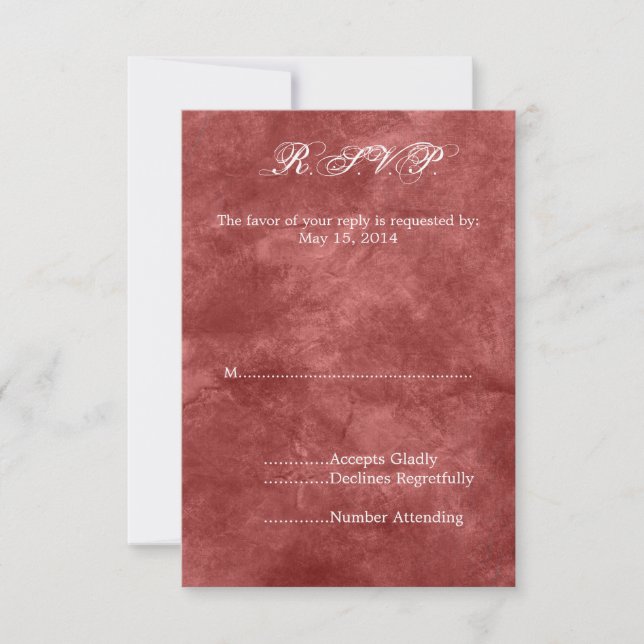 Red Jewel Wedding RSVP (Front)
