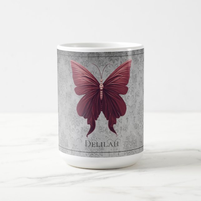 Red Jewelled Butterfly Coffee Mug (Center)