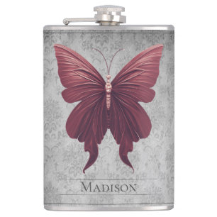 Red Jewelled Butterfly Flask