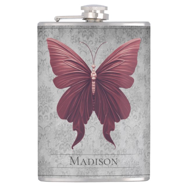 Red Jewelled Butterfly Flask (Front)