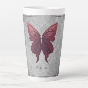 Red Jewelled Butterfly Latte Mug