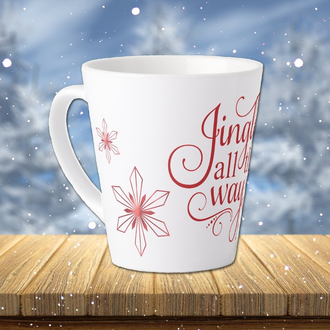 Red Jingle All the Way Christmas Latte Mug (Creator Uploaded)