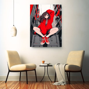 RED JK Art Panel Sushi Musume Art Panel Generati Canvas Print