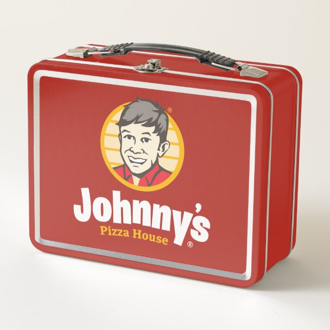 Red Johnny's Pizza House Metal Lunch Box (Front)