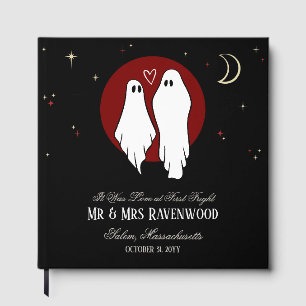 Red Joining of Souls Halloween Wedding Guest Book