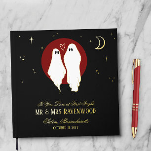 Red Joining of Souls Halloween Wedding Guest Book