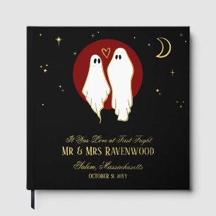 Red Joining of Souls Halloween Wedding Guest Book