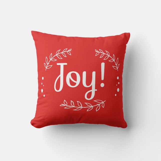 Red Joy Christmas Pillow (Front)