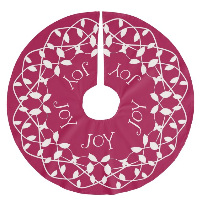 Red JOY Christmas Tree Skirt (Front)