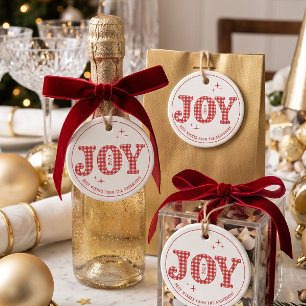 Red Joy Customised New Year Festive Favour Tags