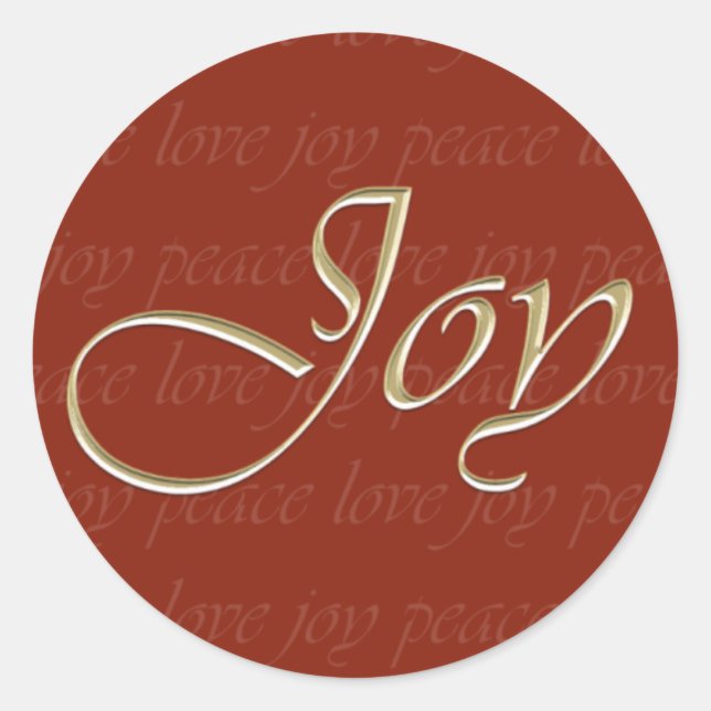 Red Joy Holiday Classic Round Sticker (Front)