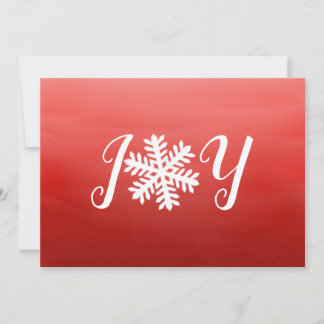 Red Joy Snowflake Holiday Card
