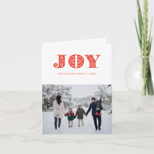 Red Joy Swedish Dala Horse Photo Holiday Card