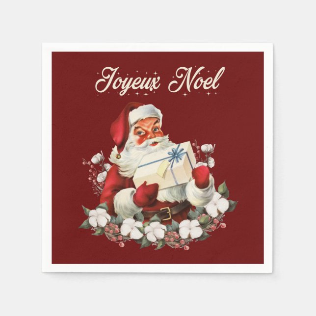 Red Joyeux Noel  Napkin (Front)