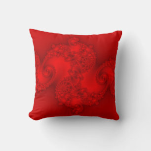 Red Julia Fractal Pillow