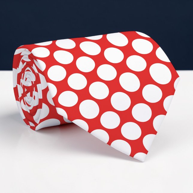 Red Jumbo Polka Dots Custom Necktie (Creator Uploaded)