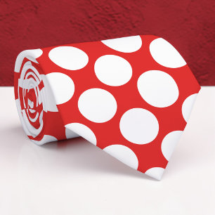 Red Jumbo Polka Dots Custom Necktie