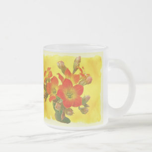 Red Kalanchoe - Succulent Sunshine Frosted Glass Coffee Mug