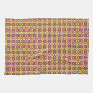 Red Kaleidoscope Tea Towel