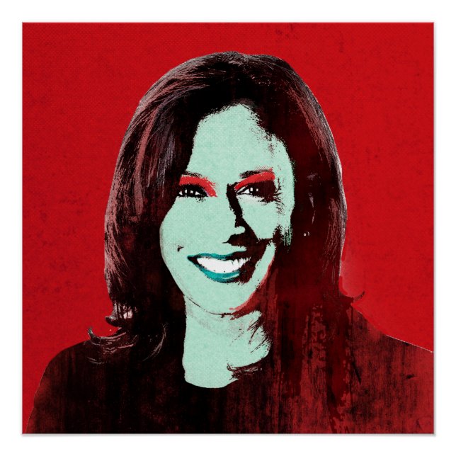 Red Kamala Harris Pop Art Poster (Front)