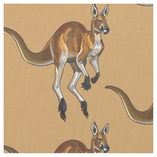 red kangaroo fabric (Close Up)