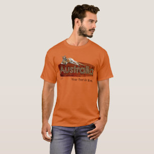 Red Kangaroo In Slouch Hat T-Shirt