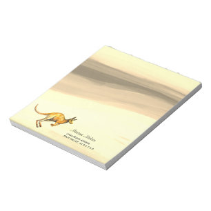 Red kangaroo painted with watercolor notepad