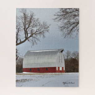Red Kansas Barn Jigsaw Puzzle