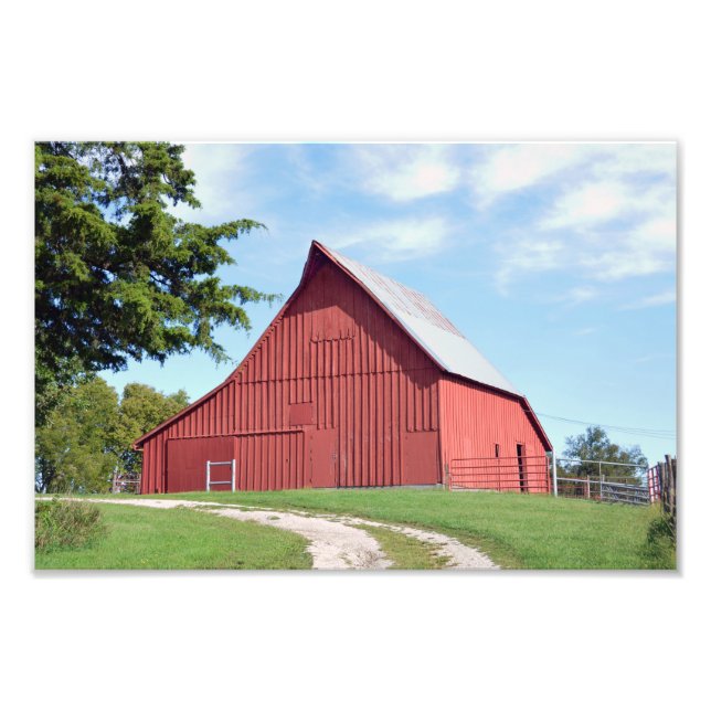 Red Kansas Barn Photo Print (Front)