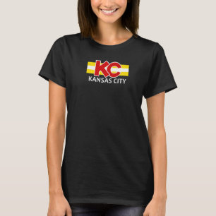 Red Kansas City Classic Red Yellow Stripes Retro K T-Shirt