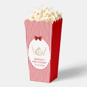 Red Kawaii Asian Dumpling Baby Shower Popcorn Favour Box