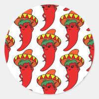 Red Kawaii Pepper Mexican Sombrero 