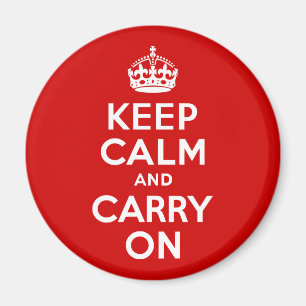 Red Keep Calm and Carry On Magnet