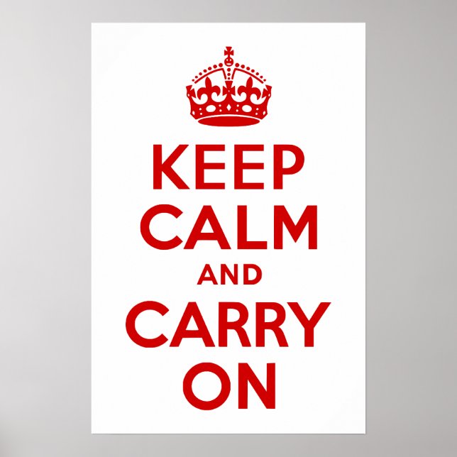 Red Keep Calm and Carry On Poster (Front)