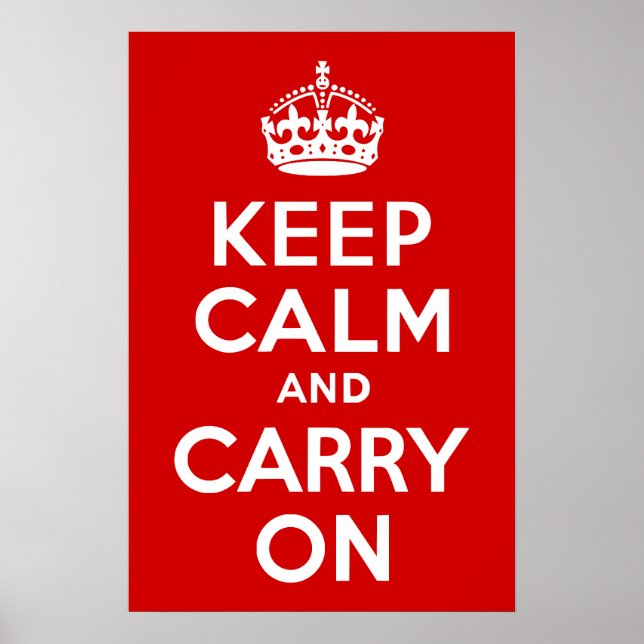 Red Keep Calm and Carry On Poster (Front)