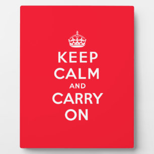 Red Keep Calm and Carry Plaque