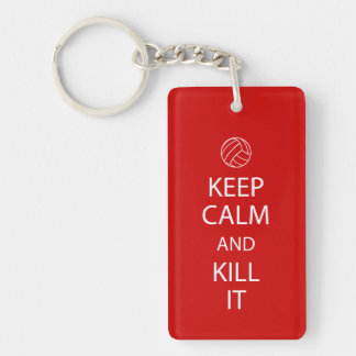 Red Keep Calm Volleyball Keychain
