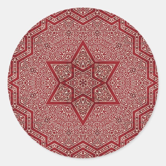 red khayameya classic round sticker (Front)