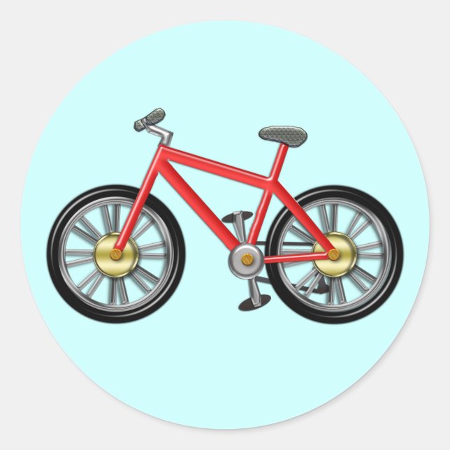 Red Kids Bike Classic Round Sticker (Front)