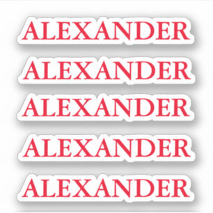 Red Kids Name Cut Out Sticker with Name Christmas