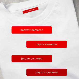 Red Kids Name Iron On Clothing