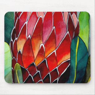 Red King Protea flower Mouse Mat