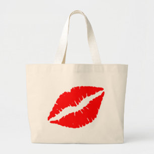 Red Kiss Large Tote Bag