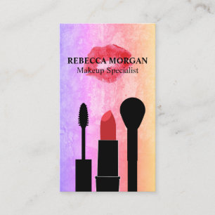 Red Kiss Stain   Makeup Brushes Business Card