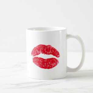 Red Kissing Lips Coffee Mug